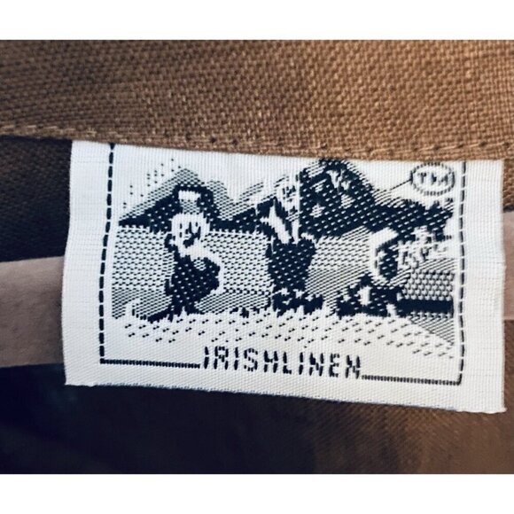 Nikki Valenti Top Womens 14 Brown Embroidered Irish Linen 3/4 Sleeve Boho Beach - Picture 5 of 7